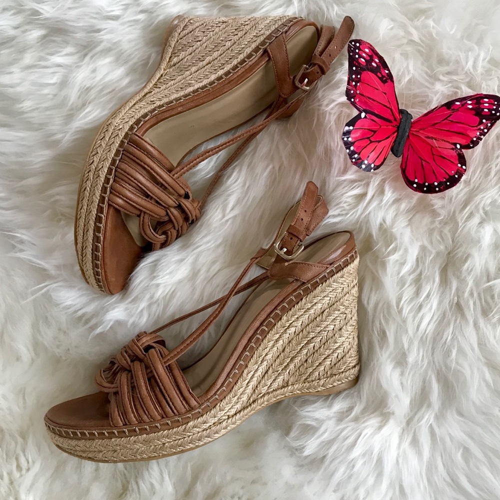 Stuart Weitzman Brown Leather Wedges Size 9